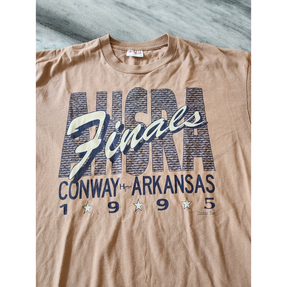 Vintage 1995 Cowboy Rodeo Conway Arkansas Tan T-Shirt Tan XL USA AHSRA